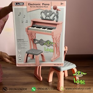 اسباب پیانو دخترانه رنگ صورتی- electronic piano