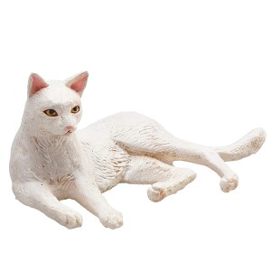 خرید فیگور گربه سفید لم داده برند موجو - Cat Lying White figure