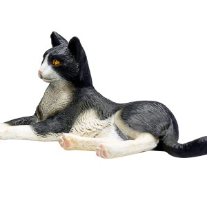 فیگور گربه سیاه و سفید لم داده برند موجو - Cat Lying Black and White figure