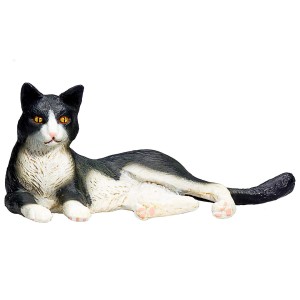 خرید فیگور گربه سیاه و سفید لم داده برند موجو - Cat Lying Black and White figure