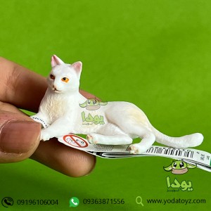 فیگور گربه سفید لم داده برند موجو - Cat Lying White figure