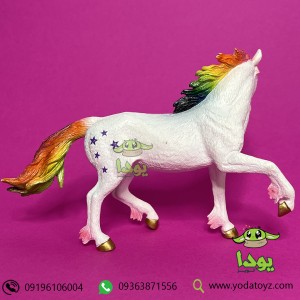 فیگور اسب یونیکورن رنگین کمانی برند موجو -  Rainbow Unicorn figure