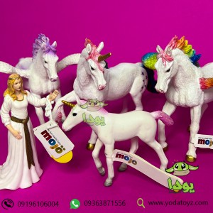 فیگور اسب یونیکورن رنگین کمانی برند موجو -  Rainbow Unicorn figure