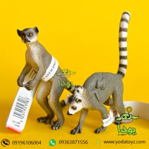 فیگور لمور دم راه راه با بچه برند موجو - Lemur with Baby figure