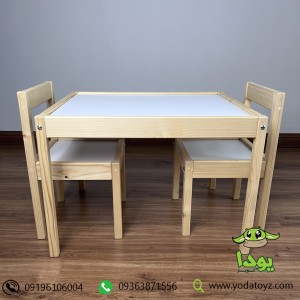 میز و صندلی چوبی کودک ایکیا (یک میز و دو صندلی)
