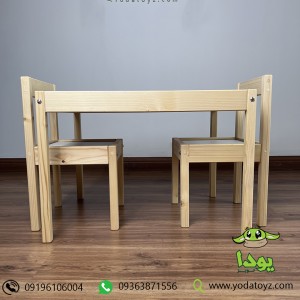 میز و صندلی چوبی کودک ایکیا (یک میز و دو صندلی)