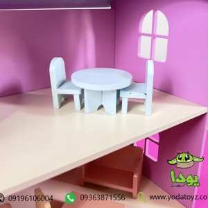 اسباب بازی خانه عروسک چوبی دخترانه رنگ صورتی - DOLL HOUSE