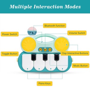 تشک بازی موزیکال آموزشی نوزادی طرح شیر پیانودار برند هانگر HE0635