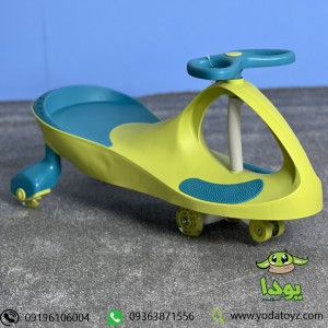 سه چرخه کودک طرح پلاسماکار چرخ ژله ای و چراغدار-سبز با نشیمن سبز plasmacar (new)