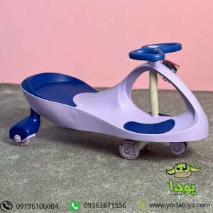 سه چرخه کودک طرح پلاسماکار چرخ ژله ای و چراغدار-بنفش با نشیمن بنفش پررنگ plasmacar (new)