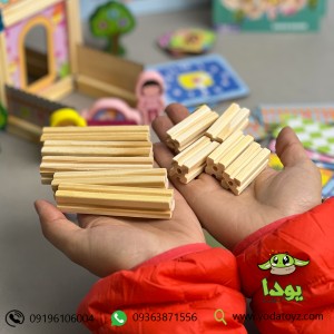 اسباب بازی خانه سازی چوبی 128 قطعه با اتصالات مدل 1341