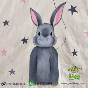 چادر بازی کودک مدل سرخپوستی طرح خرگوش خاکستری با تشک