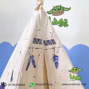 چادر بازی کودک مدل سرخپوستی طرح سرخپوست آمریکایی با تشک