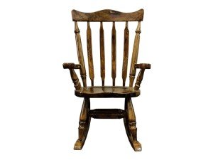 تصویر صندلی چوبی راک بچه‌گانه از روبه‌رو