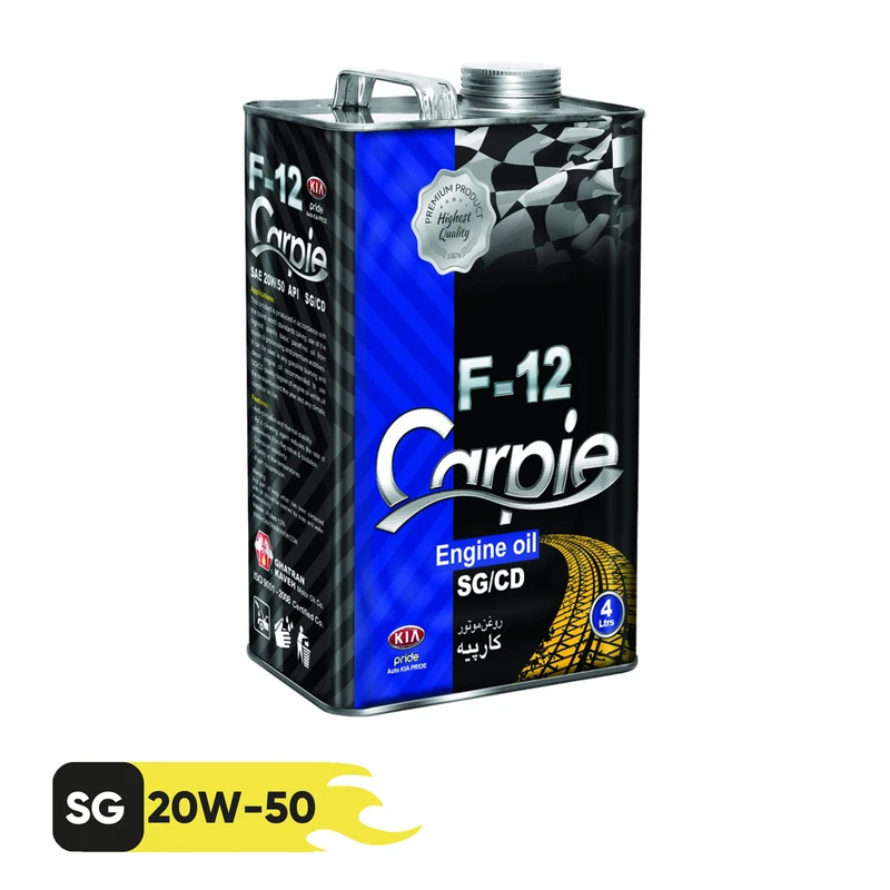 روغن موتور کارپیه F12 SG/CD 20W-50 چهار لیتری