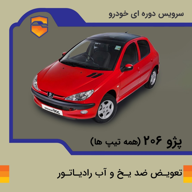 تعویض ضد یخ پژو 206