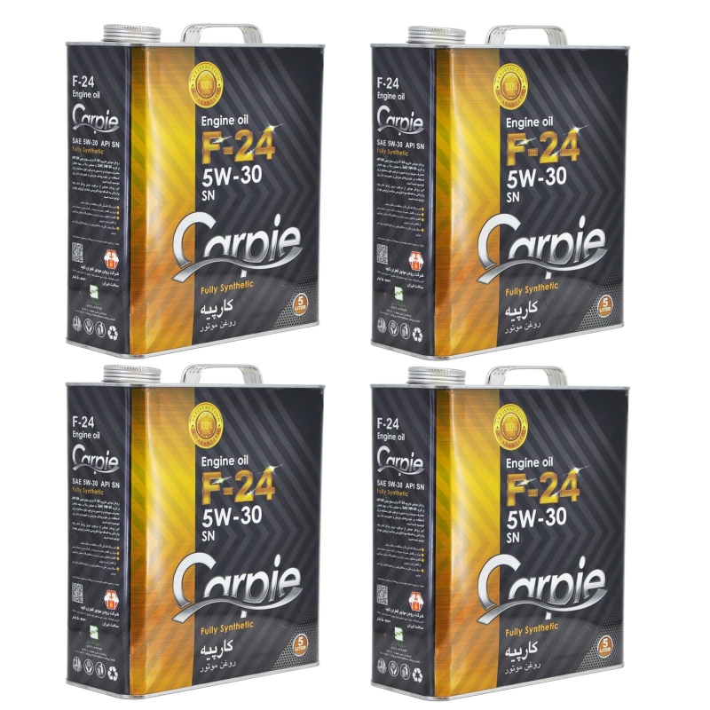 روغن موتور کارپیه کد F-24 مدل 5W30 SN حجم 5 لیتر جعبه 4عددی