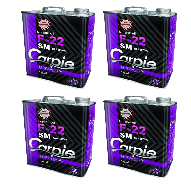 روغن موتور کارپیه F22 SM 10W-40 حجم 5 لیتری