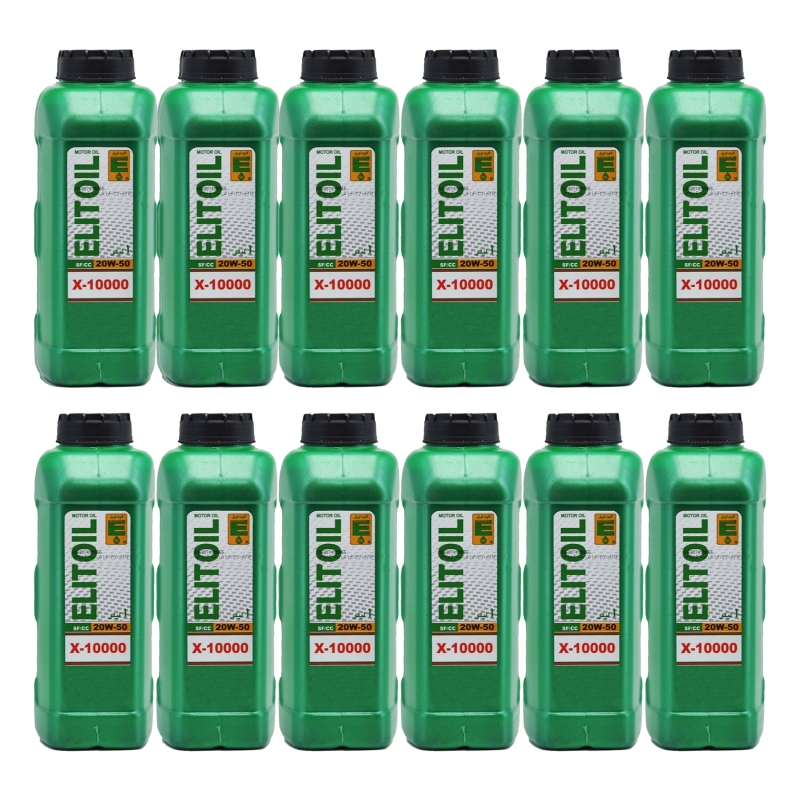 روغن موتور الیت کد X-10000 مدل 20W50 SF/CC حجم 1 لیتر جعبه12 عددی