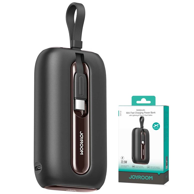 مینی پاوربانک 10000 لایتنینگ و تایپ‌سی 22.5 وات جویروم JR-L012