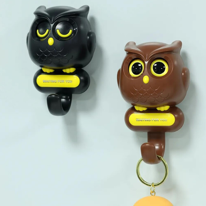 جاکلیدی فانتزی دیواری Blink Series طرح جغد با چشم متحرک