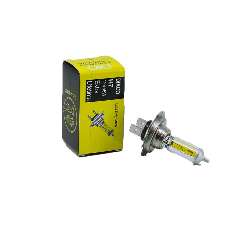 لامپ H7 بی‌سیم 12 ولت 100-90 وات زرد رنگین کمانی دیاکو