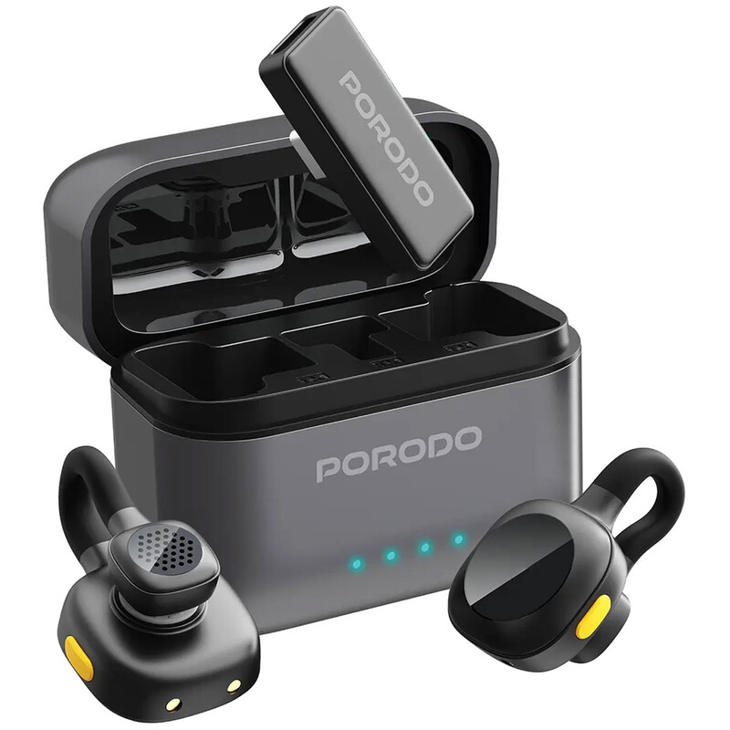 میکروفون یقه ای بی سیم پورودو Porodo مدل PDLAMPHF76BK تایپ سی