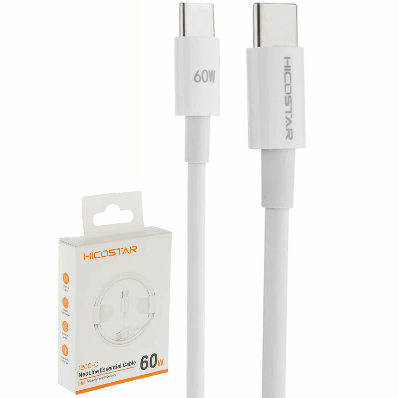 کابل تایپ سی 60 وات هایکو استار HICOSTAR مدل 120C-C طول 1 متر