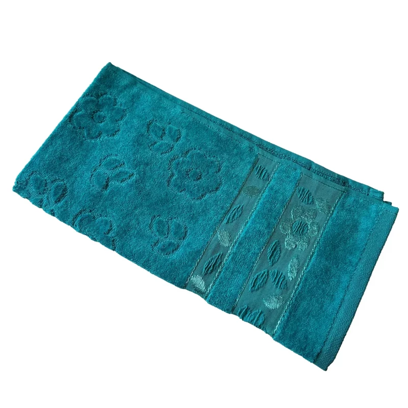 حوله ابریشم فاضل مدل گلبرگ سایز40*80 سانتی متر