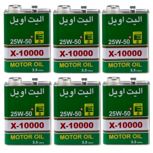 روغن موتور الیت+ SF/CC 25W50 حجم 3.5لیتر جعبه 6عددی