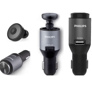 شارژر فندکی فست شارژ ماشین فیلیپس و هندزفری بلوتوث SHB1803