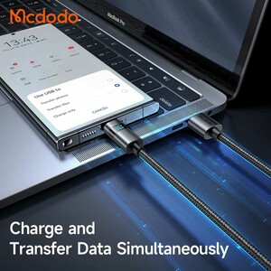 بهترین کابل سوپر فست شارژ یو اس بی به تایپ سی 100 وات 6 آمپر 1.2 متری مک‌دودو