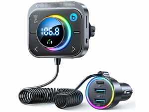 شارژر فندکی فست شارژ ماشین تایپ سی 30 وات و گیرنده بلوتوث خودرو جویروم JR-CL18