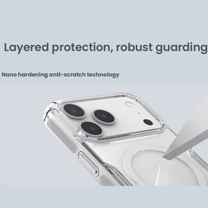 قاب مگنتی شفاف گوشی آیفون 17 پرو مکس نیلکین با کیفیت