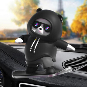 خرید دکوری خرس اسکیت‍‌‌‌ سوار مشکی خودرو
