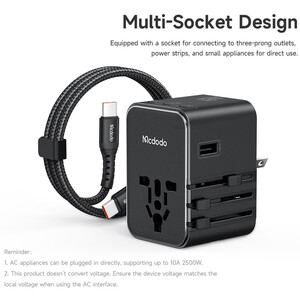 فروش شارژر دیواری تایپ سی و یو اس بی 45 وات مک دودو