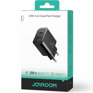 قیمت شارژر دیواری سریع دوپورت  مشکی جویروم