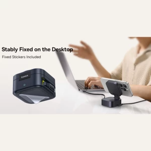 خرید شارژر بی‌سیم مگنتی تاشو رومیزی 15وات و پایه نگهدارنده موبایل بیسوس با کابل تایپ سی جمع شونده