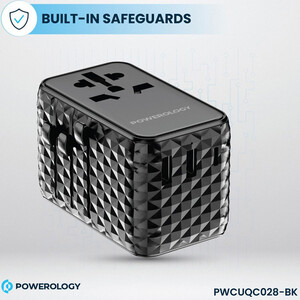 قیمت تبدیل پریز برق چندکاره 2500 وات و شارژر دیواری فست تایپ سی و یو اس بی پاورولوژی