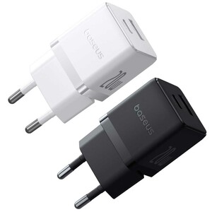 شارژر دیواری تایپ‌سی و USB فست شارژ 20 وات بیسوس P10111608113