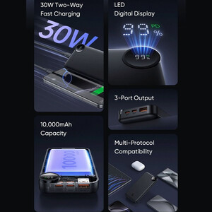 فروش پاوربانک تایپ‌سی و یو اس بی 30  وات  مک دودو