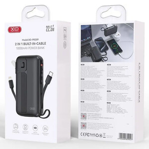 مشخصات شارژر همراه 10000 میلی‌آمپرساعت با کابل لایتنینگ و تایپ سی ایکس او