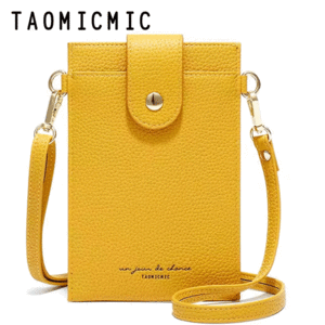کیف دوشی و موبایل زرد زنانه کوچک تائومیک میک