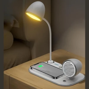 شارژ بی‌سیم و چراغ رومیزی ال ای دی
