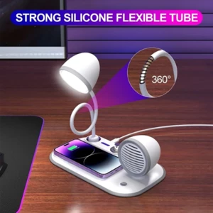 کیفیت چراغ مطالعه رومیزی اسپیکر دار به همراه شارژر وایرلس 15 وات