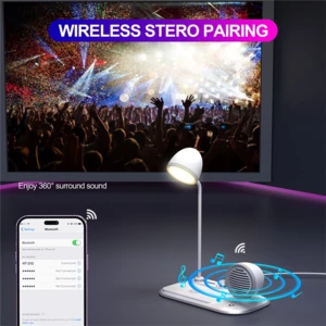 کیفیت چراغ مطالعه رومیزی اسپیکر دار به همراه شارژر وایرلس 15 وات