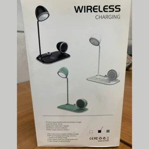 چراغ مطالعه رومیزی اسپیکر دار به همراه شارژر وایرلس 15 وات