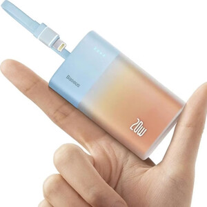 خرید پاوربانک 5200 میلی‌آمپر تایپ سی با کابل لایتنینگ 20 وات بیسوس