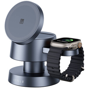 فروش شارژر وایرلس مگ سیف چهار کاره لِوِلو با قابلیت هولدر رومیزی و چراغ خواب