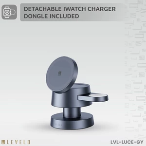 هولدر شارژر وایرلس مگ سیف چهار کاره لِوِلو با قابلیت هولدر رومیزی و چراغ خواب